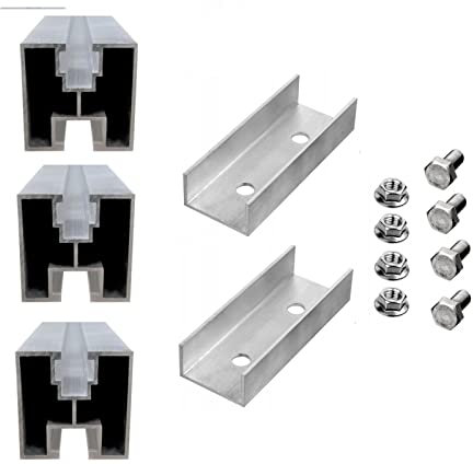 NAKA 3-er Set Aluprofil 40 x 40 cm PV Solaranlage | Photovoltaik Montageschiene PV-Anlage | Aluminiumprofil mit Schrauben & Profilverbinder | Systemprofil Typ S Montageprofil 80 mm