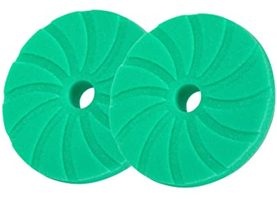 DETAILINGPADS 2er Zickzack Polierschwamm Set | Polierpads 125mm Klett | Polieraufsatz Polierschwämme | Poliermaschine Klein Polishing Sponge | Polierpad Polier Schwamme | EU Polier Pads (Hellgrün)