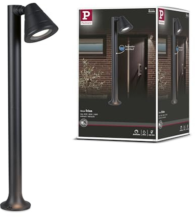 Paulmann 94735 luminaire d'extérieur borne lumineuse Trian Résistant à l'eau de mer IP44 rond 600 mm max. 35V 230V Anthracite alu sans ampoule GU10