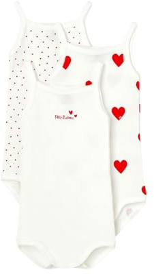 Petit Bateau A04IX, Body con spalline (Pacco da 3) Bimba 0-24, Variante 1, 4 anni