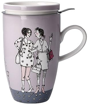 Goebel Teetasse mit Deckel und Sieb Barbara Freundlieb Ziemlich Beste Freundinnen aus Fine Bone China, Maße: 11,5cm x 8cm x 14cm, 27-001-24-1