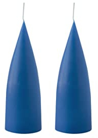 Kunstindustrien® Stumpenkerzen, Hergestellt in Dänemark, 43 Farben verfügbar, Kegel Kerze, Durchgefärbte Stumpenkerze lange Brenndauer von 15 Stunden, Kerzen Deko, 2 Stück, 6,5 x 16cm (Koboldblau)