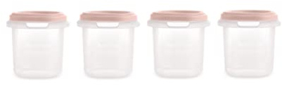 Miniland 4er Set Hermisized Candy 200 ml – Set 4 luftdichte Behälter mit Maßeinteilung (4 x 200 ml) – sicher, robust und spülmaschinenfest, mikrowellen- und gefriergeeignet.