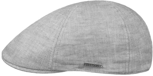 Stetson Texas Schirmmütze Flatcap meliert einfarbig Made in EU Damen und Herren Frühling Sommer