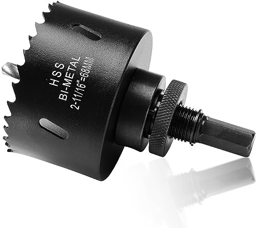 Lochsäge Dosenbohrer 68mm, Bi-Metall Lochbohrer mit 40mm Schnitttiefe für Hohlwanddose, Steckdose und LED-Spot in Gipskarton, Trockenbau, Sperrholz und Acryl aus Hochgeschwindigkeitsstahl