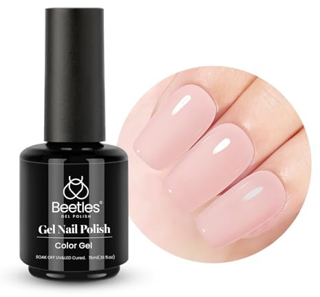 Beetles Gel Polish 15mL Pale Nude Sheer Nude Pink Peach Pink Gel Manicure DIY Nail Art Fall Autumn Gel Soak Off UV LED Nail Lamp Salon 1 Pcs