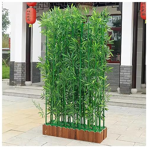 Paravento Divisorio per ambienti Cortile Giardino Albero Di Bambù Artificiale, Schermo Di Separazione Commerciale Divisorio Base In Legno, 6 8 10 12 14 16 18 20 26 10 Pali Bambù ( Color : 1m/3.2ft H ,