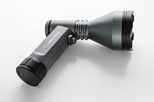 Night Saber Alpha V3 Ultra High Powered 30W Turbo Mode Hunting Lamp – 67MM + 50MM Broad White LED – 1x 5000mAh Battery – Flashlight Spotlight Torch – Compatible with 18650/27100 Batteries