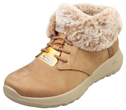 Skechers Women's On-The-Go Joy Cozy Charm Slip-On Sneakers, Chestnut Textile, 8 UK