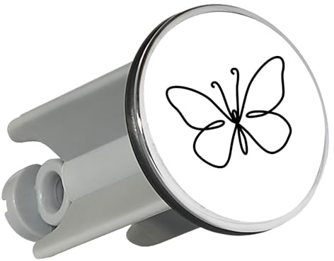 Huuraa Waschbeckenstöpsel Schmetterling Silhouette Geschenk 4cm für Waschbecken Abflussstopfen Schmetterling Geschenkidee