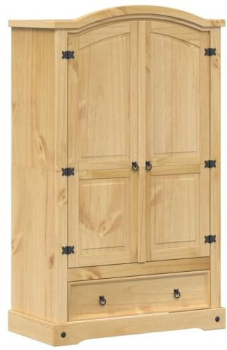 vidaXL Kleiderschrank „Corona“ 101x52x170 cm Massivholz Kiefer