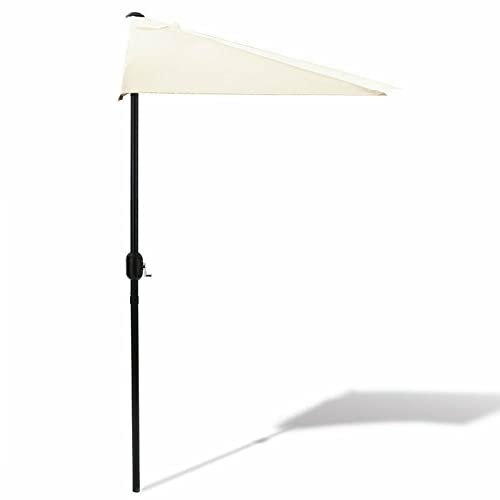 CCYENG Gartensonnenschirm, Gartenwandsonnenschirm in Beige, 3 m großer Sonnenschirm mit Ständer für die Terrasse, perfekt geeignet für schmale Räume, Gartenschirm, Son