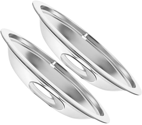 SEWOART Electric Stove Drip Pans Easy to Install, 2pcs, Iron Replacement Drip Trays, Silver Finish, Catch Drippings for Kitchen Range Parts Accessories