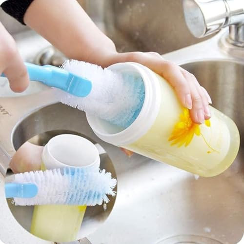 Long Handle Bottle Brush Cleaner Cups Scrubber Cleaning Washing Brushes for Glassware, Cups and Mugs,Bottle Brush for Cleaning, Color Blue 1 PCS UK