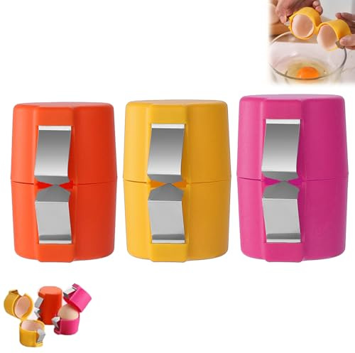 3PCS Egg Shell Opener, Handheld Egg Cracker Tool, Egg Peeler for Hard Boiled Eggs, Portable Egg Cracking Tool Egg Separator, Kitchen Baking Egg Shell Remover for Home & Dorm (Mult)