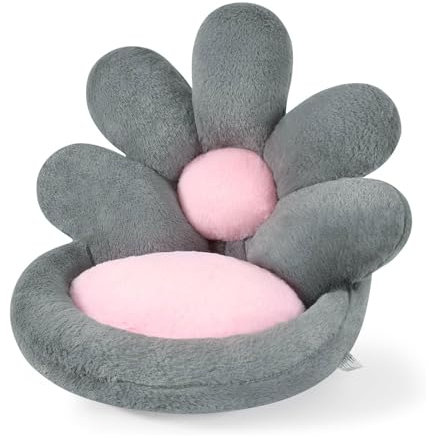 Prismoria - Bodenkissen in Blumenform – 50 cm – Rücken- und Sitzkissen – Grau