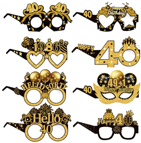 COLANANA Geburtstag Party Brille Dekoration,8 Stück 30th Geburtstag Party Dekorationen, Lustige Papier 30th Geburtstags Brille Deko, Geburtstags Photo Booth Requisiten Zubehör für Frauen Männer