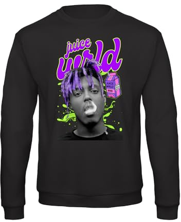 Bughyprint Felpa Girocollo Unisex Moda Outfit Rap Hip Hop Trap Juice WRLD, S