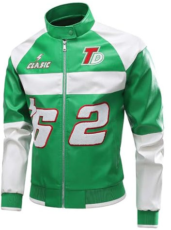 Giubbotto Pelle Uomo, Giubbotto Manica Lunga Similpelle Biker Casual Stile Biker Nero Vintage Antivento Jacket da Motociclista Giubbotto Moto Estivo Giacca Antivento Chiodo Pelle Uomo