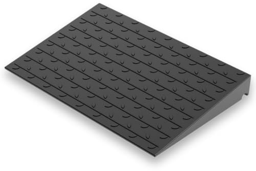 BESEA 4 inch Threshold Ramp Rubber Wheelchair Ramp, No-Slip Surface 3500 Lbs Load Capacity for Home Doorways Driveways Curb(Black)