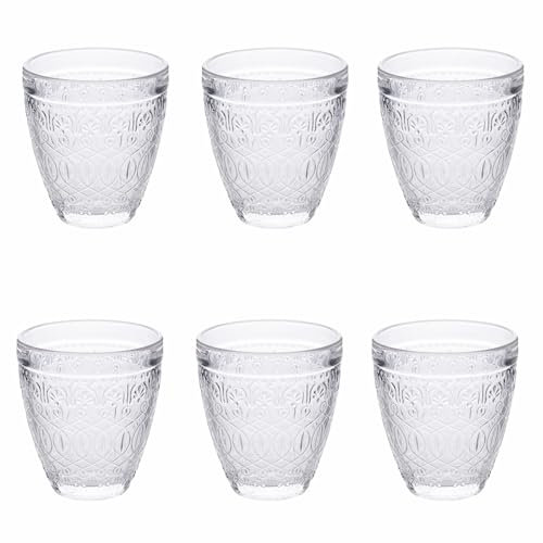 Villa d'Este Home Tivoli 1996 New Marrakech - Juego de 6 vasos de agua (330 ml, cristal, superficie trabajada)