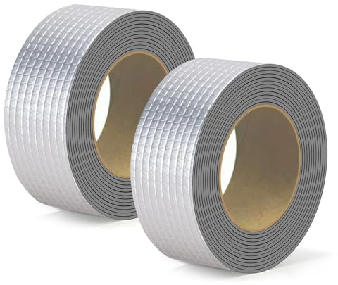 2 Volumes Butyl Tape, 5 cm x 5 m Waterproof Adhesive Tape, Self-Adhesive Strong Waterproof Repair Tape, Sealing Tape for Roof Leakage, Surface Crack, Windowsill Gap