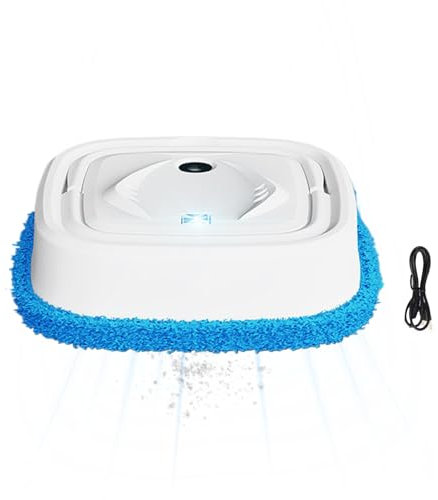 automatico per pavimenti, robot aspirapolvere senza fili bagnato e asciutto, pulitore intelligente per pavimenti con funzione umidificante, design silenzioso 25 x 25 x 7,1 cm, uso domestico per