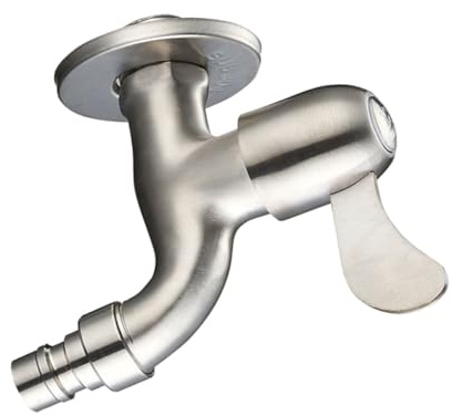 BAZEITFLOW Grifo De Lavadora De Acero Inoxidable Grifo De Agua Fría Uso Doméstico Resistente Oxidación Para Lavadoras y Baños