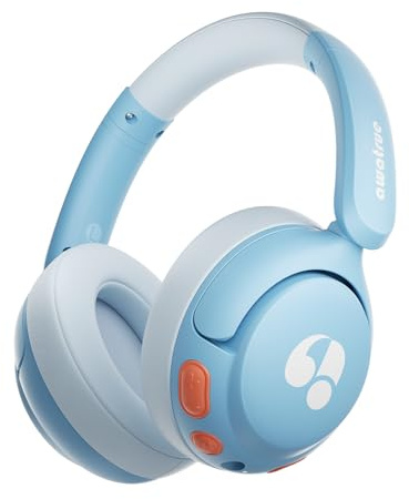 awatrue Bluetooth Kopfhörer Kinder, 85dBA Sicheres Volumen, Bluetooth 5.4, BPA Frei/CPC Zertifiziert, 75 Std Spielzeit, On Ear Kinderkopfhörer mit Mic für iPad/Tablet/Schule/Reise (Blau) | Kabelloses faltbares Bluetooth 5.4 75 Stunden Spielzeit Integriertes Mikrofon für iPad und Reisen