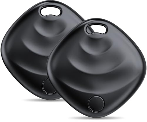 [Apple MFi Certified] Tracker Tags-2 Pack, Bluetooth GPS Tracker Item Finders for Apple Find My (iOS Only), Anti-Lost Tags for Travel, Key Finder Smart Tag for Luggage, Bag, Wallet and More, Black