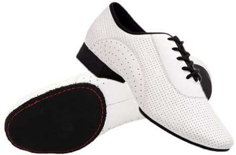 Leichtrit Scarpe da Ballo Uomo Standard,Scarpe Ballo Uomo Pelle,Scarpe Ballo Latino Uomo Stringate Tango,Scarpe Ballo Latino Uomo Stringate Tango,Comfort,Stringate,Tacco Basso,per Salsa