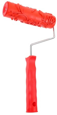 HONITANO Strukturwalze mit Rosenmuster Geprägte Texturrolle für Wandfarbe Vielseitiger Dekorativer Farbroller für Wand Boden Möbel DIY Einfache Handhabung und