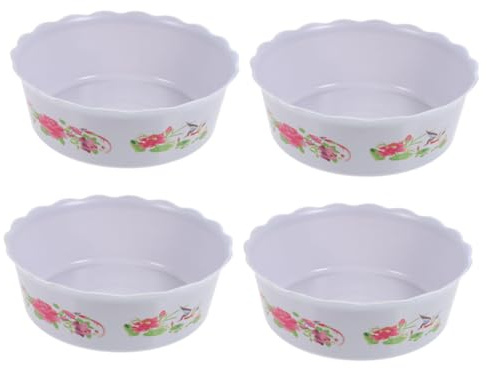 Hemobllo Macetas Hidropónicas Pack de 4 Unidades de Plástico PP de Color Blanco Cuencos Resistentes Función de Almacenamiento de Agua para Plantas Acuáticas para Jardín o Sala