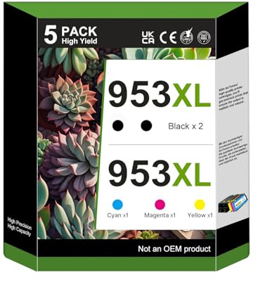 GoToners 953XL Druckerpatronen Multipack (2X Schwarz, 1xBlau, 1xRot, 1xGelb) Kompatibel für HP 953 XL Patronen für Officejet Pro 7740 7720 8210 8720 8710 7730 8218 8715 8718 8725 8728 8730 8740