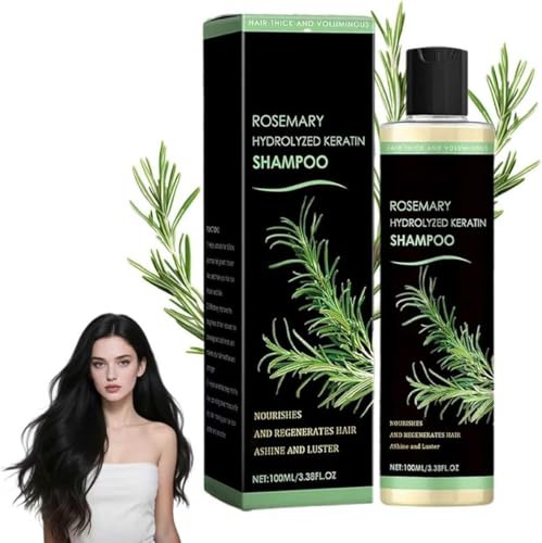 Rosmarin-Haarwuchs-Shampoo für Frauen und Männer, Rosemary Hydrolyzed Keratin Shampoos, Natürliches verdickendes und stärkendes Shampoo gegen dünner werdendes Haar und Haarausfall