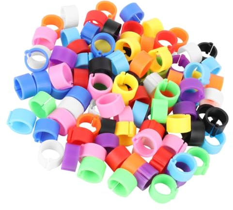 TOYANDONA 150pcs Pigeon Parrot Leg Bands Plastic Foot Rings 8mm Lightweight Identification Assorted Colour for Bird Keeping Random Color