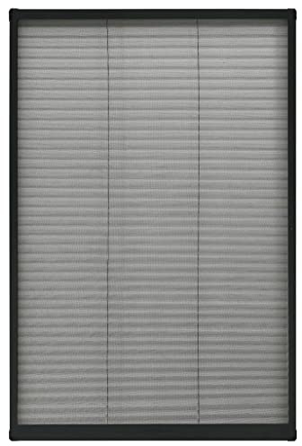 Generico Zanzariera Plissettata Finestre Alluminio Antracite 120x120 cm
