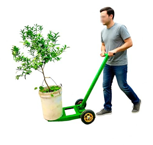 Carrello per piante, resistente carrello in vaso per uso interno/esterno, movimento per una persona singola con piastra di base, capacità di carico 99,8 kg