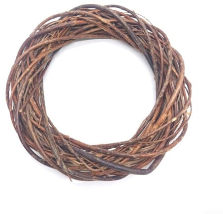 zeroupshop Handgefertigter Rattan-Kranz, 20 cm, natürlicher Rankenring für saisonale Dekoration, rustikaler Wandbehang, Frühling Ostern (30 cm dick)