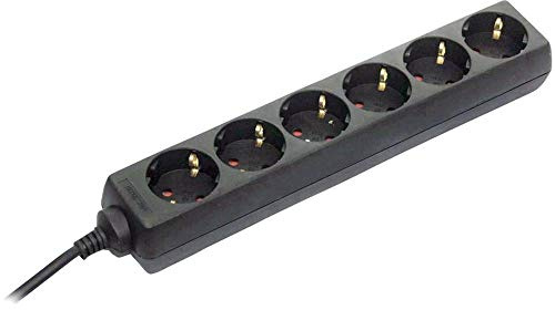 as - Schwabe 11612 Rallonge multiprise 6 prises avec sécurité enfant pour usage en intérieur d'après la norme IP 20 et câble H05VV-F 3G1,5 de 1,4 m