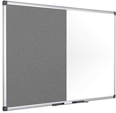 Bi-Office Whiteboard-Pinnwand MAYA KOMBI Filz/Whiteboard 120,0 x 90,0 cm grau