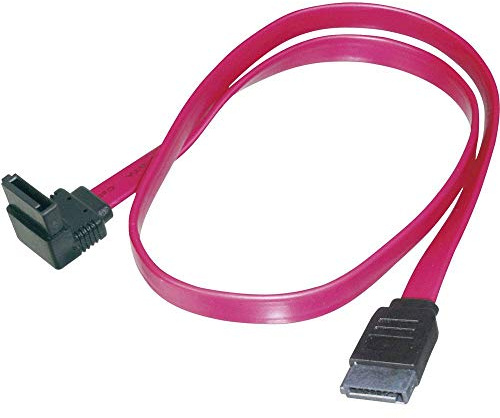DIGITUS Câble de connexion SATA III - Type L femelle/femelle - connecteur coudé à 90° - 0.5m - 6 Gbit/s - SATA 3 - convient aux disques durs, disques SSD ou lecteurs optiques - Rouge