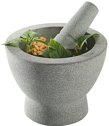 Gefu GE35320 Crunchy Mortier avec Pilon Pierre Gris 17 x 17 x 13 cm