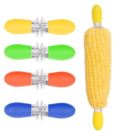 8 Stück Maiskolbenhalter, Edelstahl Maiskolbenhalter, Maiskolben Spieße - Zwillings-Pin Süßmaishalter, Ineinandergreifendes Design Mais-Spieße Gabeln für Zuhause, Kochen, BBQ - Küchenzubehör