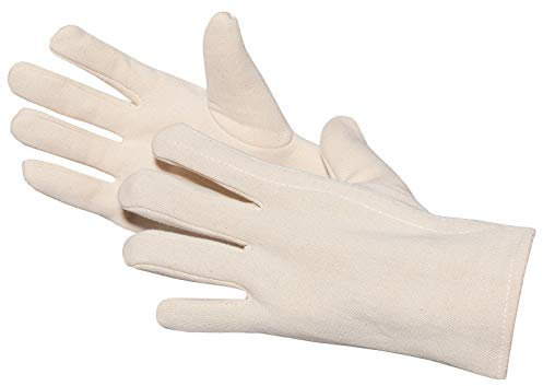 JAH Baumwoll-Jersey-Handschuh doppellagig natur – verstärkt & kältebeständig – für Kühlhaus, Winterarbeiten & Transport