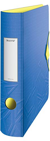Leitz 180° aktiv urban chic A4 spak bågfil, blå, böjd rygg 65 mm bredd, elastisk fästning, lätt polyskum, urban chic, 11170032