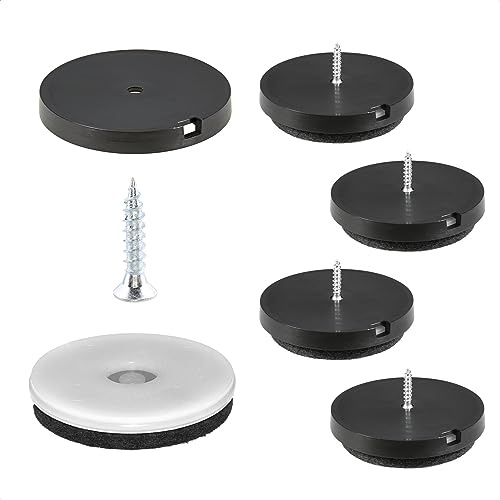 Wagner QuickClick® Filzgleiter Möbelgleiter Stuhlgleiter 4er-Set zum Anschrauben - 4X Basis+Schraube+Gleiteinsatz austauschbar - Filz robust Natural - Durchmesser Ø 50 mm - Made in DE - 15785500