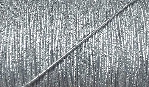 Großhandel für Schneiderbedarf 5 m elastische Kordel/Gummikordel Lurex Silber 2 mm, für Deko, leichte Haushalts- und Bastelarbeiten