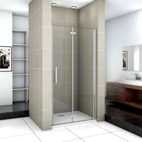 Aica Sanitär 120x195cm Duschtür Duschabtrennung Nischentür Falttür 6mm Nano Glas