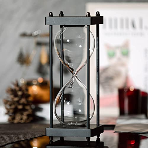 Temporizador de reloj de arena rellenable grande, reloj de arena vacío decorativo, reloj de arena de marco de madera